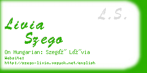 livia szego business card